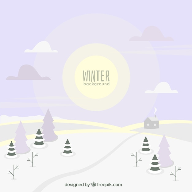 Free Vector snowy landscape background
