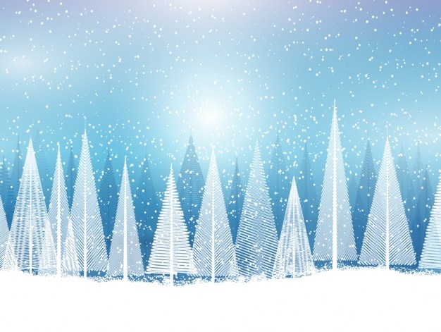 Free Vector snowy landscape with abstract trees