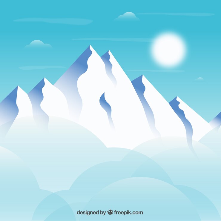 무료 Vector 눈 산 배경