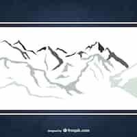 Free vector snowy mountains