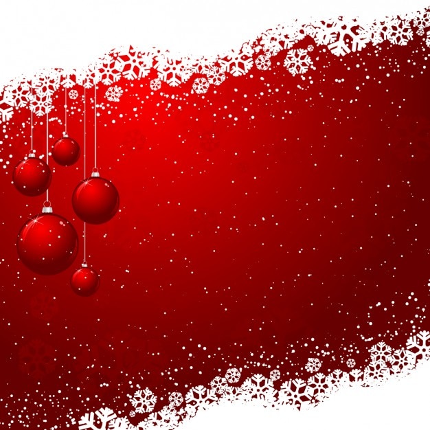 Free vector snowy red christmas background