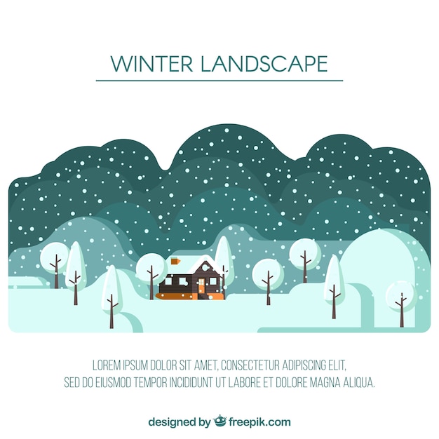 Free vector snowy winter landscape