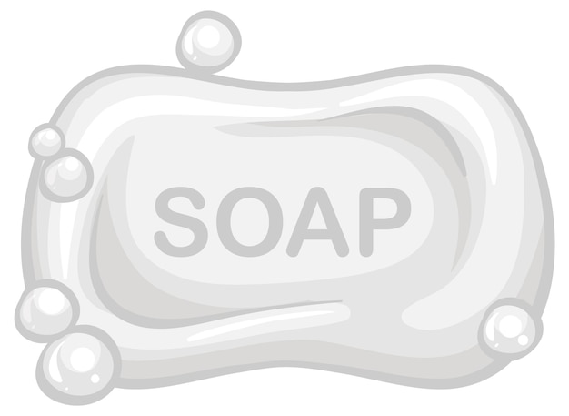 Soap bar with bubble isolated on white background