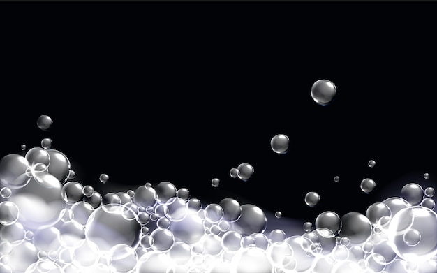 Мыльные пузыри в реалистичной иллюстрации