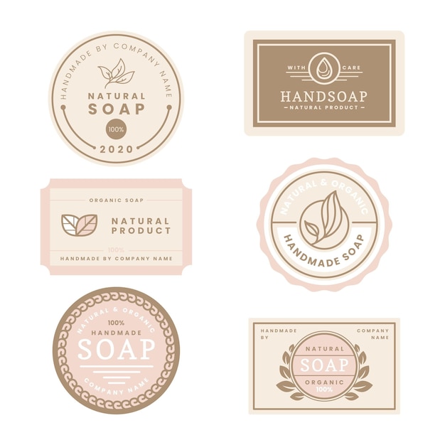 Free vector soap label collection template