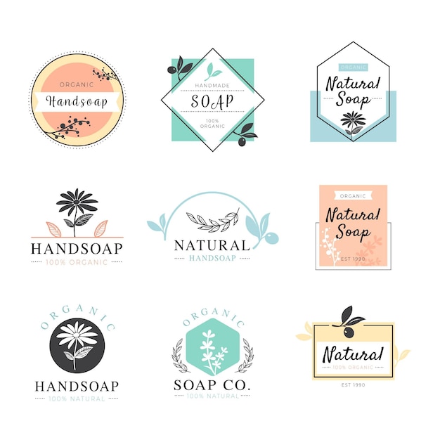 Free vector soap label collection