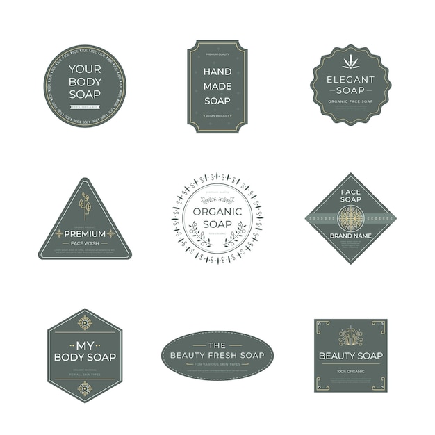 Free vector soap label collection