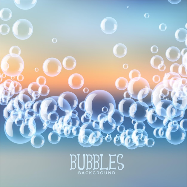 Free vector soap water bubbles background design