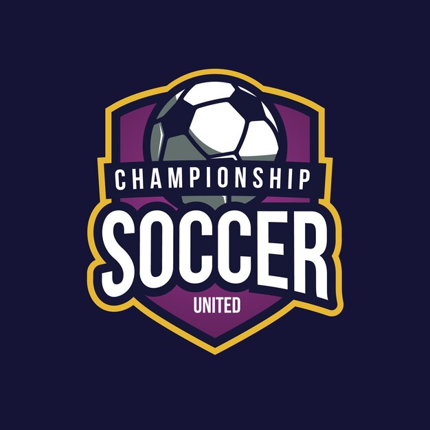 Soccer champion logo Royalty Free Vector Image