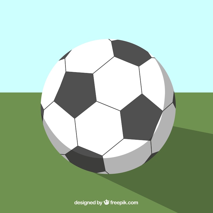 무료 Vector 평평한 스타일의 축구 공 배경