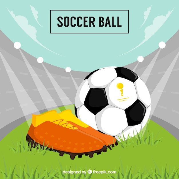 Soccer ball background in flat style