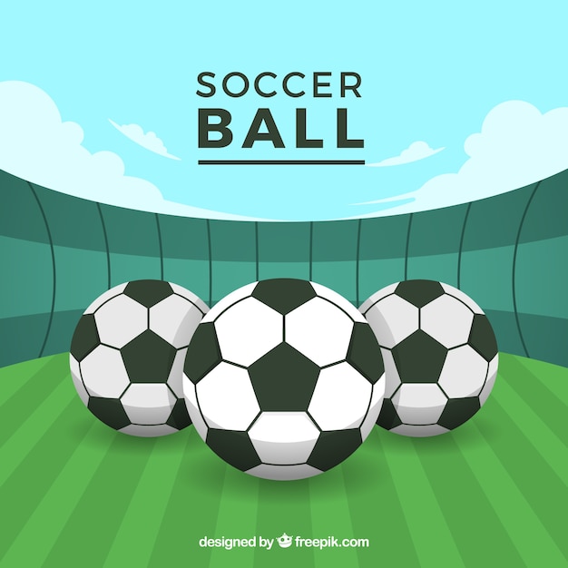 Free vector soccer ball background in flat style