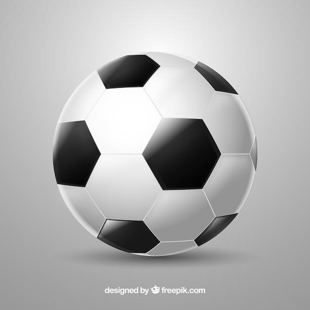 無料ベクター 現実的なスタイルのサッカーボールの背景