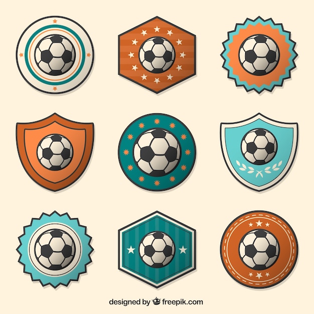 Free vector soccer ball badges