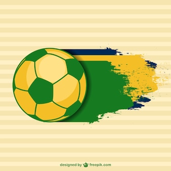 Soccer ball and brush strokes