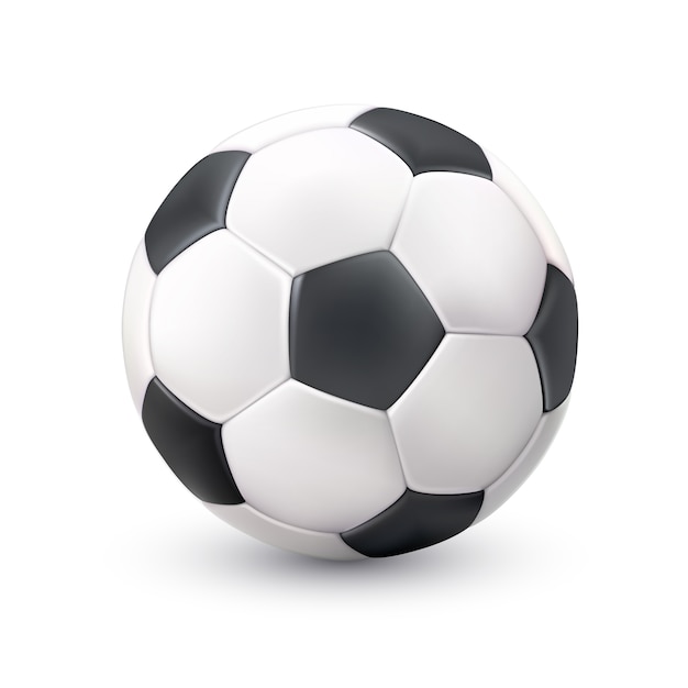 Футбольный мяч Реалистичный белый черный рисунок
