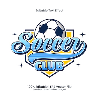 축구 클럽 상징 로고 요소 텍스트 효과 편집 가능한 빈티지 스타일