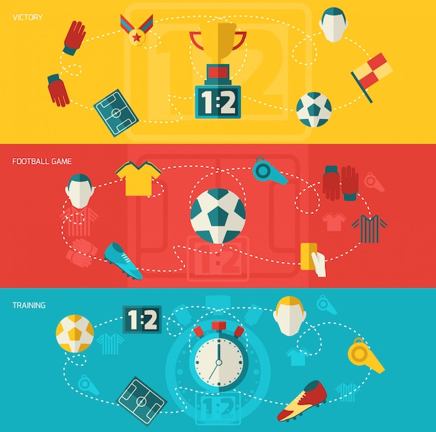 Composizione di elementi di calcio piatta