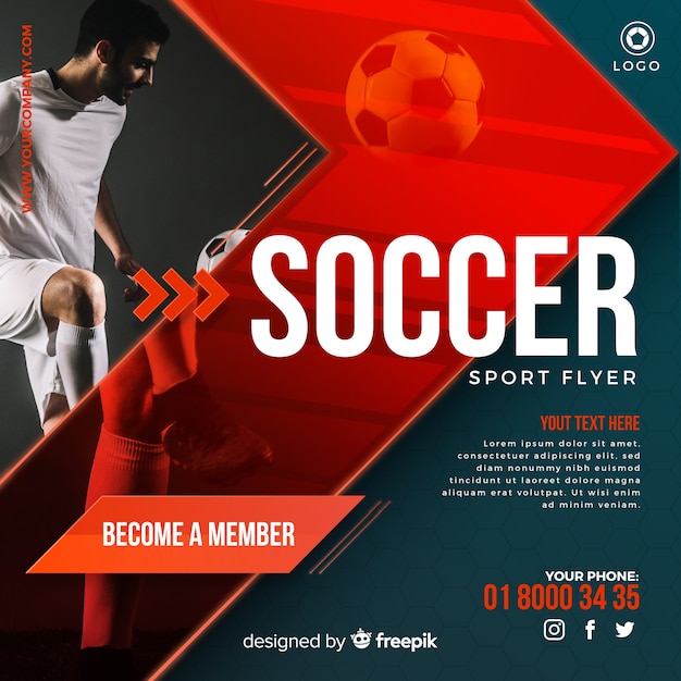 Free vector soccer flyer