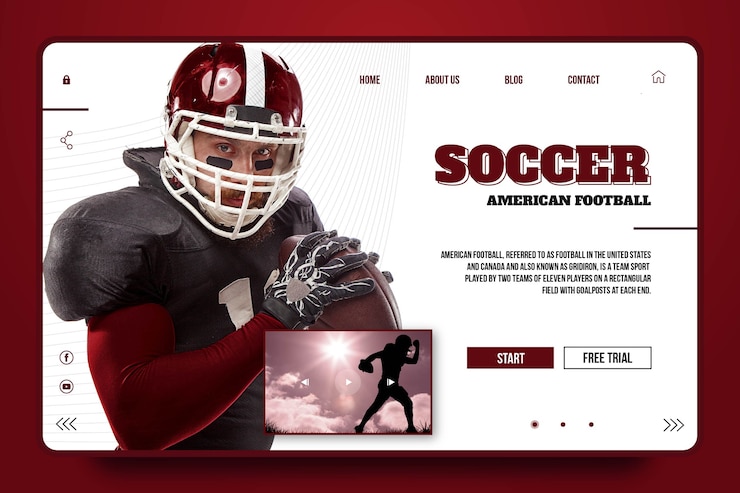 Free Vector soccer football landing page