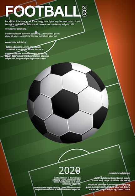 Vettore gratuito illustrazione del manifesto di calcio calcio