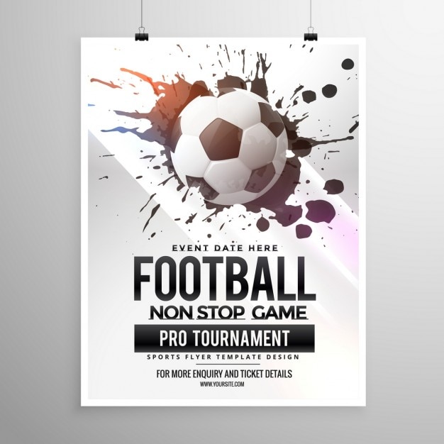 Бесплатное векторное изображение Футбольный турнир футбольный матч флаер шаблон брошюры