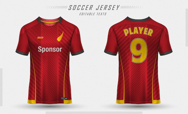 Free vector soccer jersey template sport t shirt design