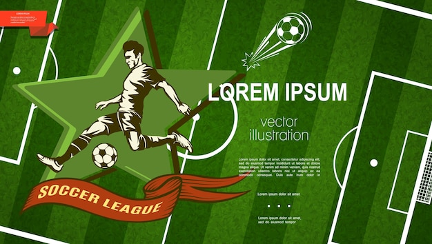 Soccer league colorful template 