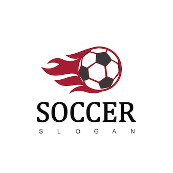 Soccer logo or football club sign, football logo with fast moving symbol
