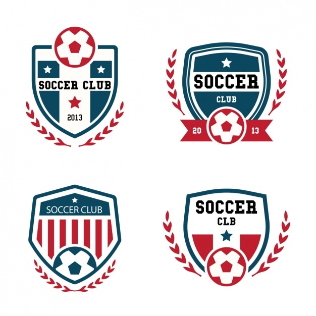 Бесплатное векторное изображение Коллекция футбол логотипы