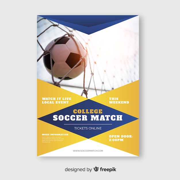 Free vector soccer match sport flyer template