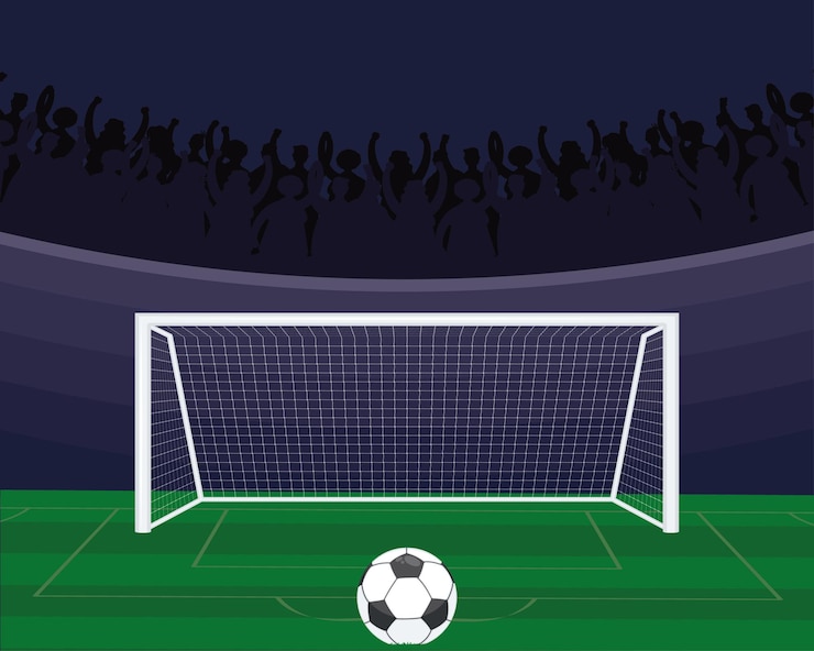 Free Vector soccer penalty kick scene poster