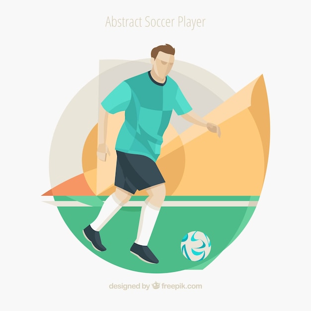 Soccer player in abstract style