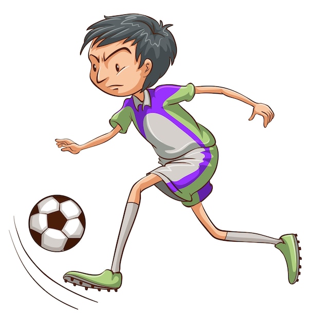 A soccer player catching the ball