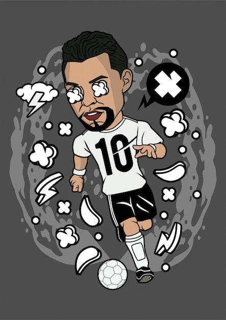 サッカー選手イラスト プレミアムベクター