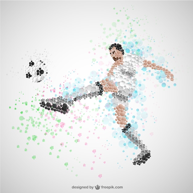 Soccer player kicking ball vector