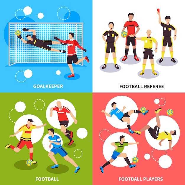 Free vector soccer players  concept