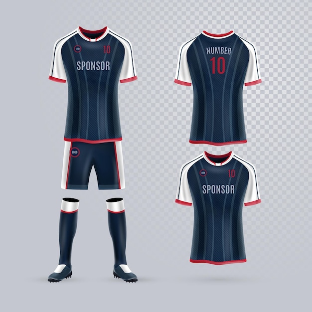 Free vector soccer uniform pack