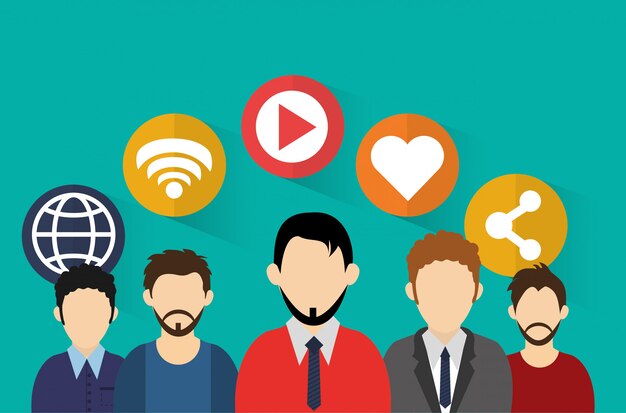 Socia media related icons image | Premium Vector
