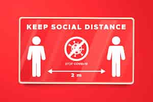 Free vector social distance banner sign