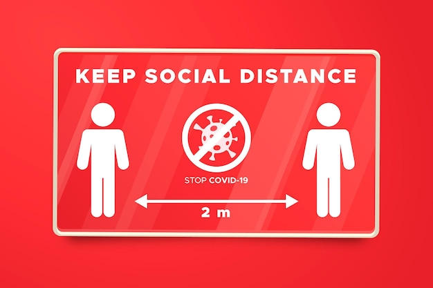 Social distance banner sign