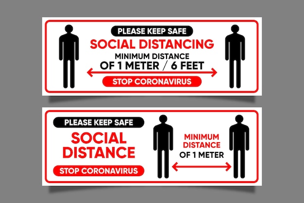 Social distance banner sign