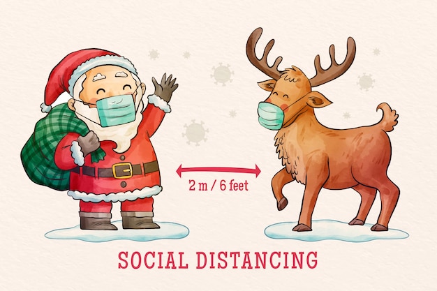 Social distancing concept illustrated