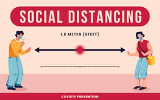 Free vector social distancing concept