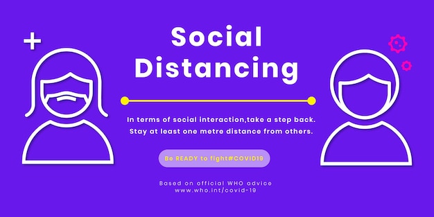 Social distancing design template announce