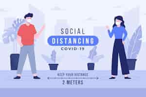 Free vector social distancing infographic