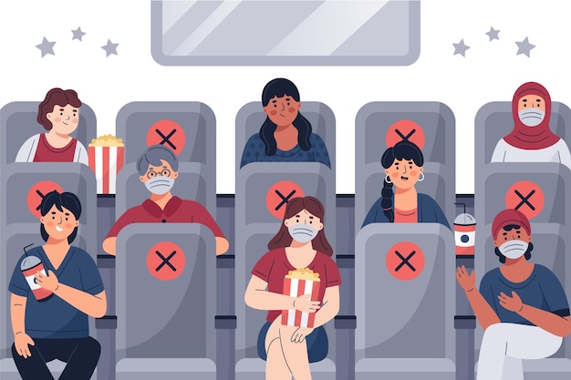 Social distancing in movie theaters