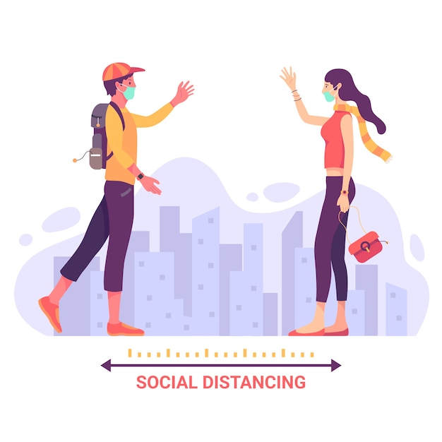Social distancing prevention concept