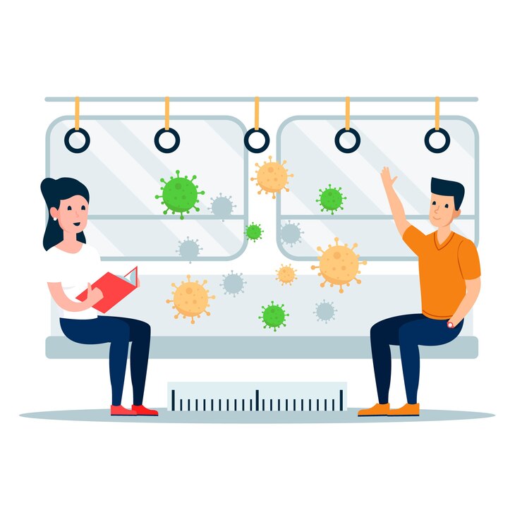 Free Vector social distancing protection concept