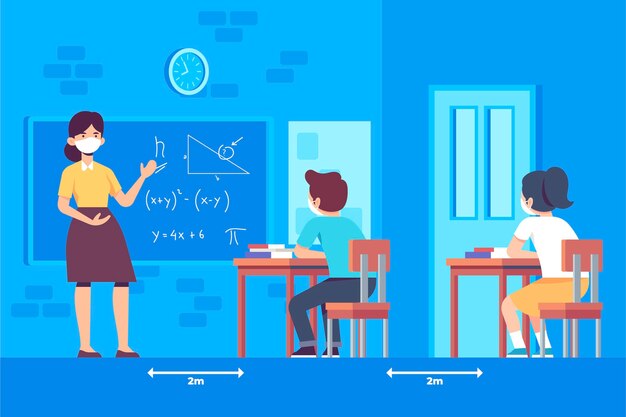 Social distancing between students at school